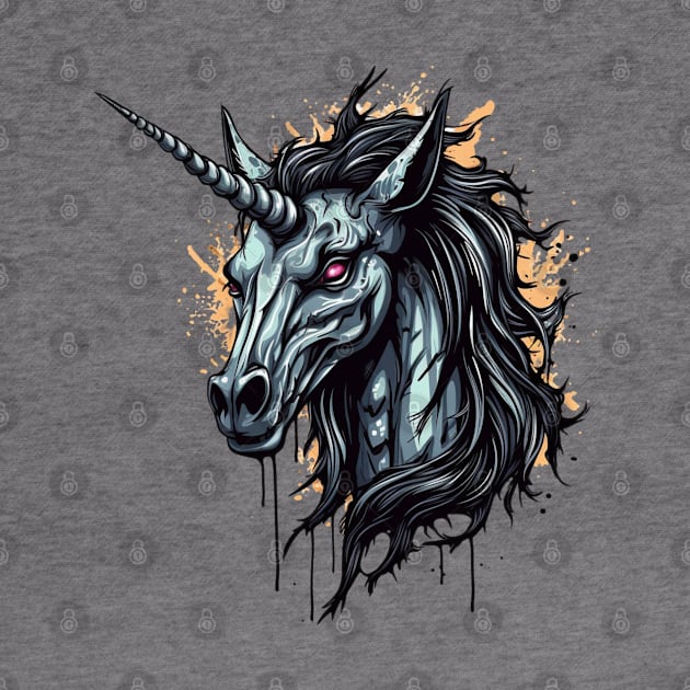 Creepy Unicorn by OscarVanHendrix